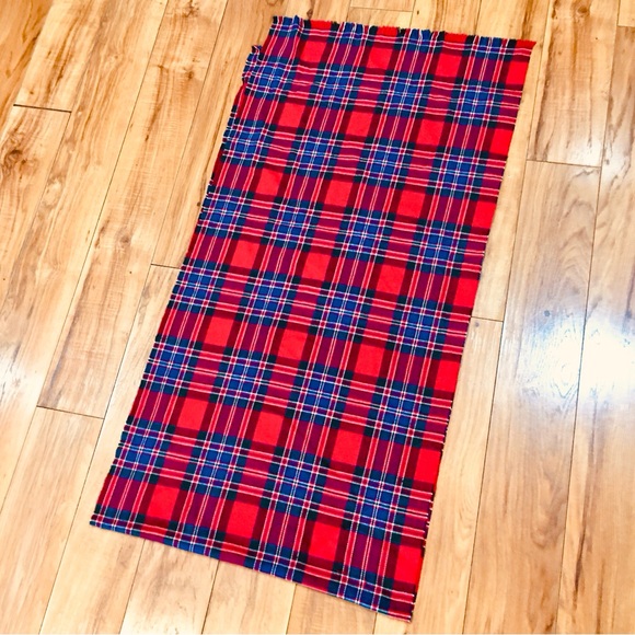 Gap Plaid flannel scarf wrap winter Christmas holiday preppy red navy bl… - Picture 4 of 4